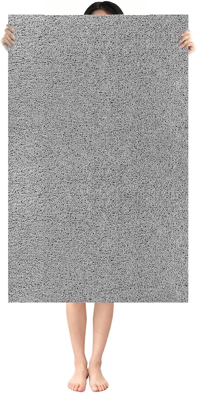Shower Mat Non Slip: 39.4 x 27.5 Inch Extra Large Shower Mats for Inside Shower with Drain Hole - Soft PVC Loofah Anti Slip Shower Stall Mat for Walk-in Shower and Bathroom, Quick Drying
