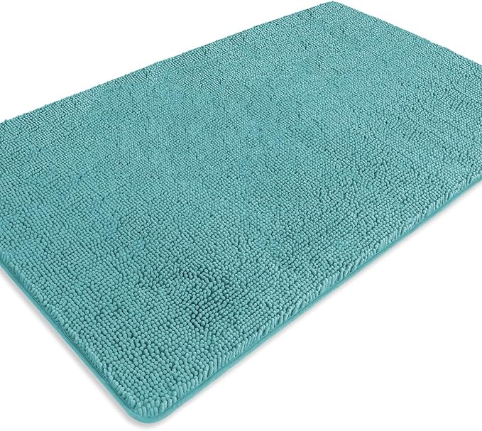 Bathroom Rugs 36 x 60 Inch – Extra Large Bath Mat | Absorbent and Washable Thick Chenille Bath Rugs Non-Slip Runner Rug for Bathroom, Shower, Tub(Teal)