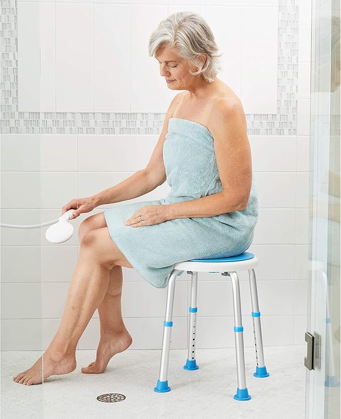 Carex Swivel Shower Stool With Padded Seat, Shower Seat For Seniors, Elderly, Handicap, Disabled, or Those Home From Surgery