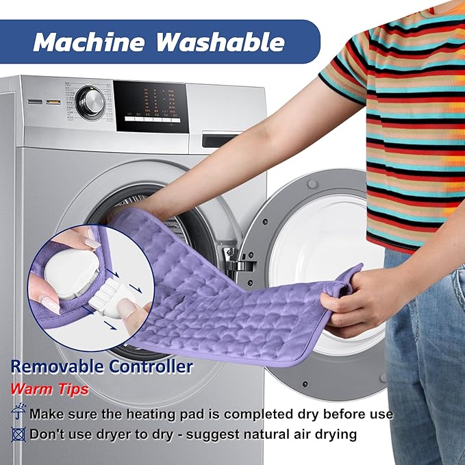 Electric Heating pad for Back Neck Shoulder Knee Arms Legs- Electric Heat Pads with 6 Heat Settings & Auto Shut Off &Dry/Moist Heat Heating Pad for Birthday Mother Father Girl Men Women