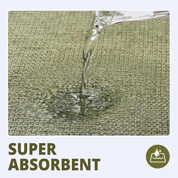 Bathroom Rugs Sets 2 Piece, Thin Bath Mat & U-Shaped Contour Toilet Rug Absorbent Quick Dry, Machine Washable, Non Slip Low Pile Bath Mats for Bathroom/Tub/Sink/Shower (30"x20" +24"x20" U, Sage Green)