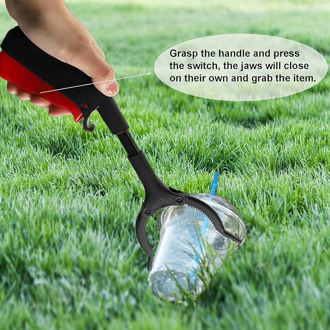 Grabber Tool, 2 Pack Grabber Reacher Tool 11.8 Inch Trash Litter Picker Grabber Stick for Elderly Kids Senior Reacher Claw Rubbish Tong Arm Extension Grabber(Black)