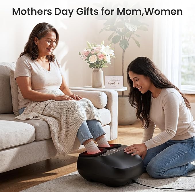 COMFIER Foot Massager with Heat,FSA Eligible HSA Store,Kneading,Vibration,Compression,Pause Function,Shiatsu feet Massager for Plantar Fasciitis Neuropathy, Women,Men,Size 13