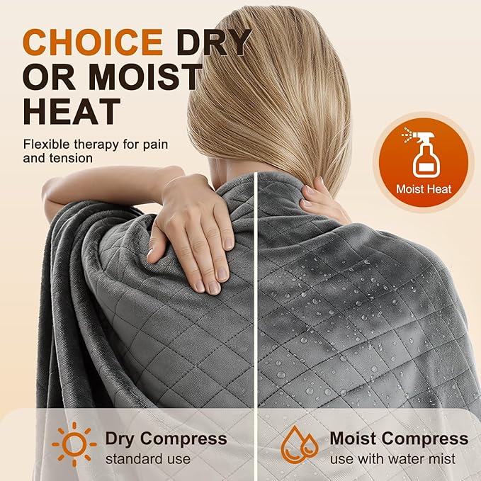 Heating Pad for Back & Period Cramps – 35"x20" King Size, Fsa Eligible Items Hsa, Heating Pads for Shoulder Neck Knee Arms Legs, Dry/Moist Heat, Auto Off, Washable, Birthday Gifts for Women & Men