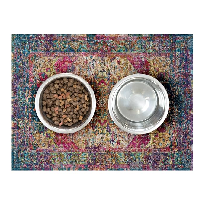 LOVEWAG Washable Dog Pee Pads, 16" x 24", Waterproof, Non-Slip, Super Absorbent, Reusable Machine-Washable, 2-Pack (Bohemian Jewel)