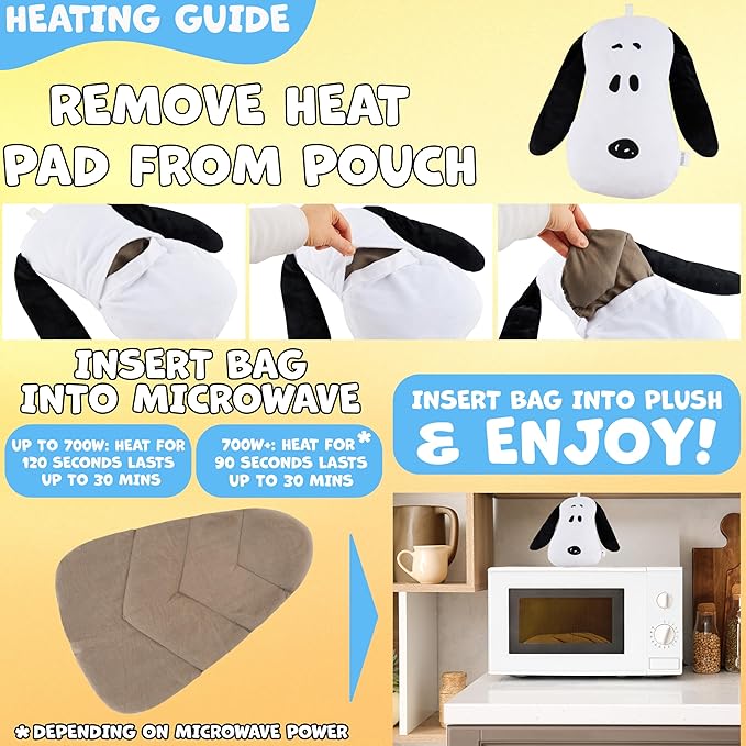Peanuts Snoopy Microwave Heating Pad for Neck Shoulder Back Pain Cramp Relief Plush Warm Compress Cold Therapy Reusable Heat Pack Gifts for Seniors