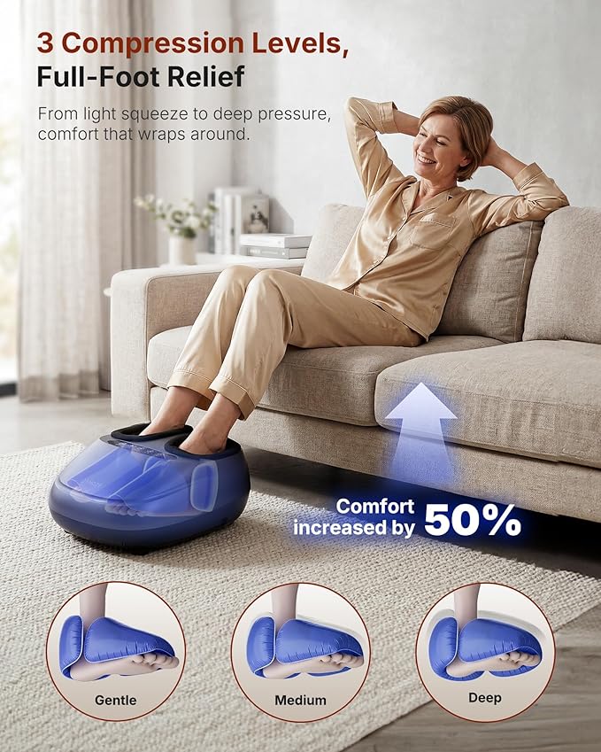 KNQZE Shiatsu Foot Massager with Heat, Compression, Deep Kneading Foot Massage for Plantar Fasciitis Relief, Remote Control, Multi Massage Modes, Auto Shut-Off Timer, FSA Eligible, Mothers Day Gifts