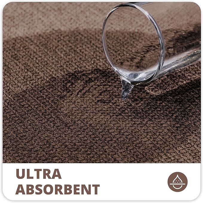 Bosap Bath Mat,Ultra Thin Bathroom Rugs,Rubber Bath Mats for Bathroom,No Slip Bath Rugs,Quick Dry,Machine Washable,Low Pile,Absorbent,Shower Outside,Sink,Home Decor Accessories.Brown,2'x3'(24x36inch)
