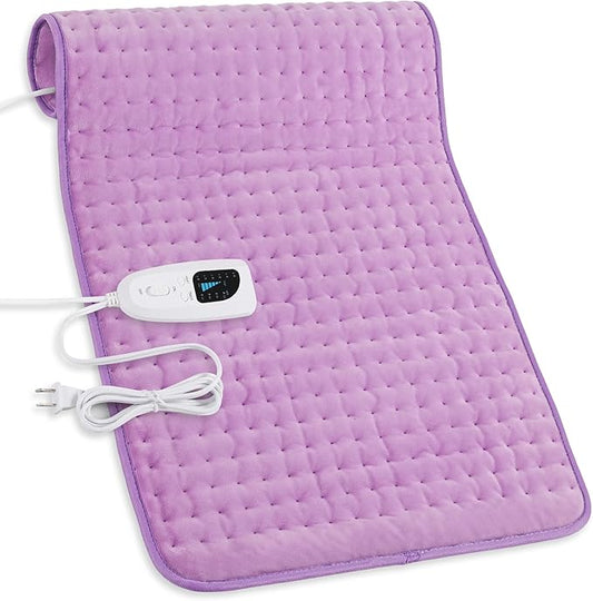 Deepsoon Heating Pad,Electric Heating Pads for Back,Neck,Moist Heating Pad for Abdomen Shoulder Knee Legs,Dry/Moist Heat&Auto Shut Off,Mother's Day Birthday for Men and Women,Light Purple,33x17 Inch