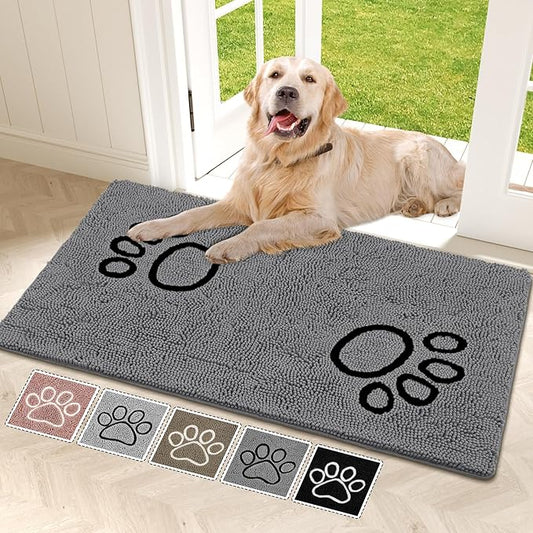 Bcoimo Super Absorbent Dog Door Mat, 48"*30" Anti Slip Mat for Muddy Paws, Pet Rugs for Dirty Paws Washable that Absorbs Moisture and Dirt, for Dog Cage and Pet Resting Carpet
