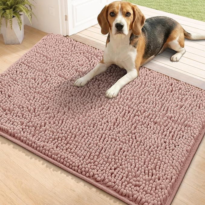 Bcoimo Super Absorbent Dog Door Mat, 36"*24" Anti Slip Mat for Muddy Paws, Pet Rugs for Dirty Paws Washable that Absorbs Moisture and Dirt, for Dog Cage and Pet Resting Carpet