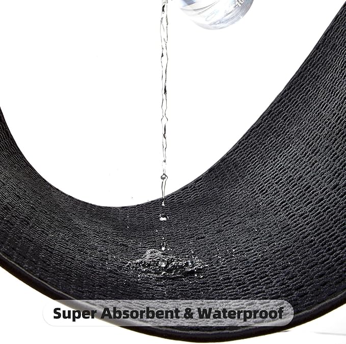 TYUU Black Toilet Rug, Thin Toilet Rugs U Shaped Washable Non Slip Absorbent Quick Dry Low Pile Toilet Mat, Black 20''x24'' U Shape