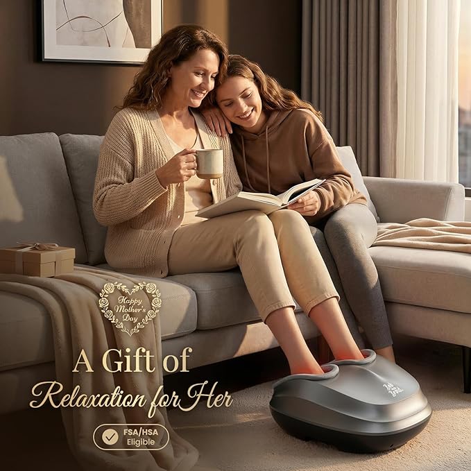 BOB AND BRAD Shiatsu Foot Massager with Heat and Remote,FSA Eligible HSA Deep Kneading Electric Feet Massager for Plantar Fasciitis, Fits US Size 12