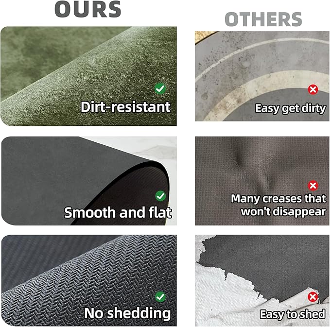 TYUU Toilet Rug, Thin Toilet Rugs U Shaped Washable Non Slip Absorbent Quick Dry Low Pile Toilet Mat, 20"x24" U Shape Sage Green