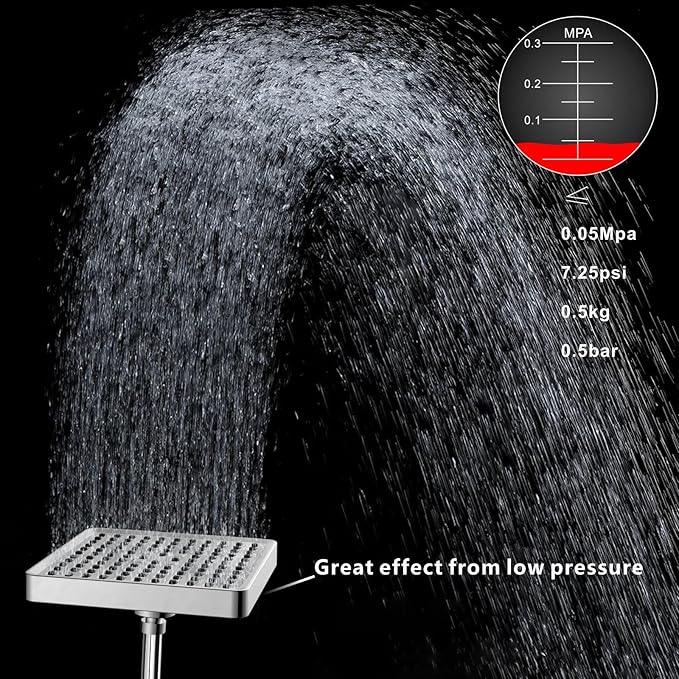 Voolan High Pressure Rain Shower Head with Handheld Spray Combo, Hand Held Filter Showerhead with Self-adhesive Holder and 59" Hose (Luxury Chrome)