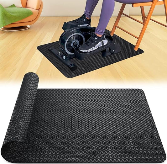 TOBWOLF Non-Slip Workout Mat for Ellipse Leg Exerciser, Ellipse Machine Mat, Exercise Mat for Under Desk Ellipticals, Suitable for Electric Seated Foot Pedal Exerciser, Stability & Floor Protection