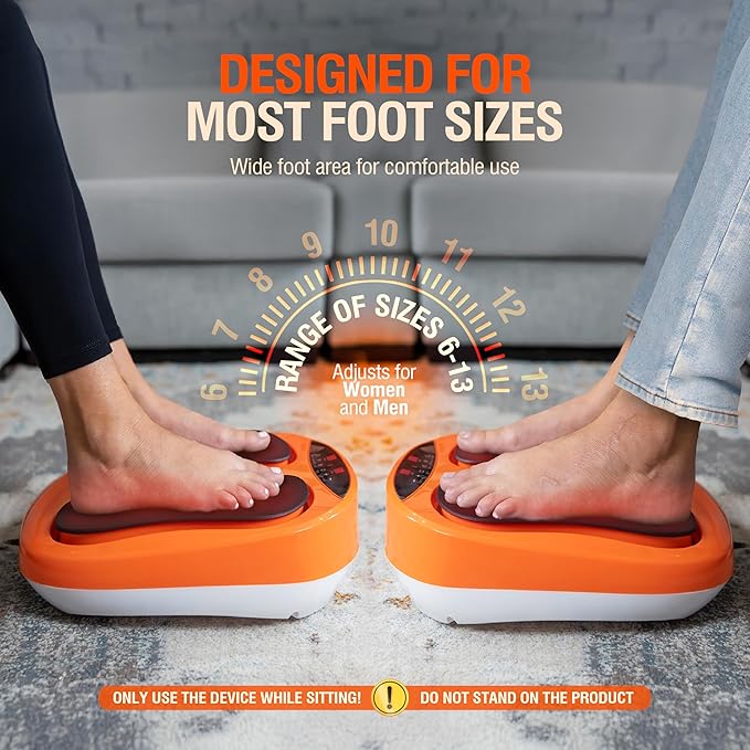 Powerfit Power Legs Electric Foot Massager Machine with Heat - Heated Foot Massager for Neuropathy Pain Circulation - Feet Massager for Pain Relief with Remote Control