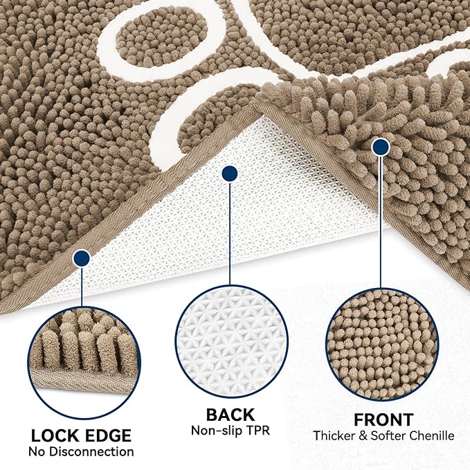 Bcoimo Super Absorbent Dog Door Mat, 60"*24" Anti Slip Mat for Muddy Paws, Pet Rugs for Dirty Paws Washable that Absorbs Moisture and Dirt, for Dog Cage and Pet Resting Carpet