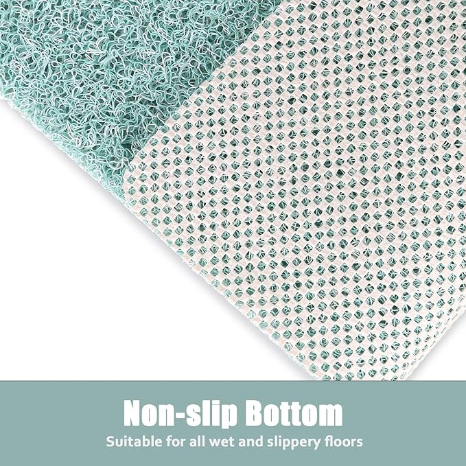 Bathtub Mat Shower Mat Non-Slip - 16x39 Inch Soft Comfort Bath Mat with Drainage Holes, PVC Loofah Massage Bathmat for Shower, Tub, Bathroom, Wet Areas, Quick Drying