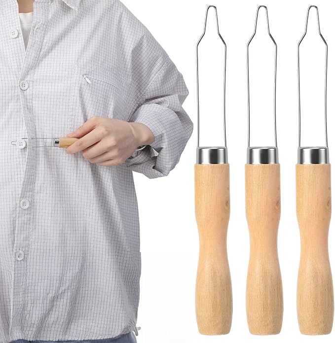 3pcs Button Helper Tool for Elderly, Wood Button Tool for Seniors, Buttons Hook and Zipper Pull One Hand for Elderly, Shirt Denim, Jackets & Heavy Coats