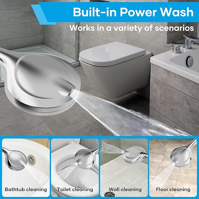 Shower Head with Handheld Spray Combo,High Pressure Dual Double Rain Shower Head with Handheld 10-Mode 78" Hose Chrome