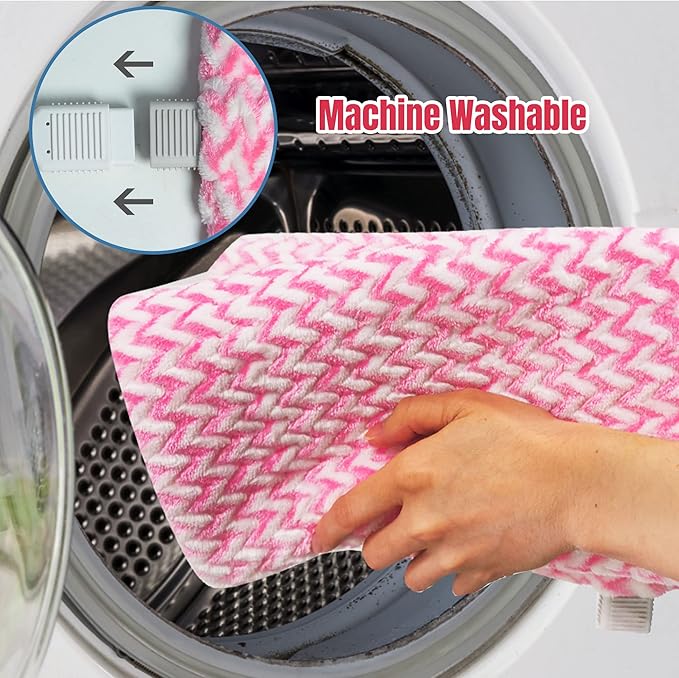 GOQOTOMO Fast-Heating Electric Heating Pad for Back/Waist/Abdomen/Shoulder/Neck Pain and Cramps Relief - 12 Heat Levels, 8 Timers with Countdown, Stay on, Machine Washable-PW01(Pink)