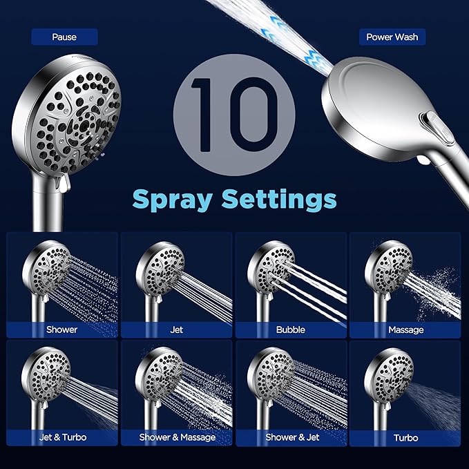 JOMOO Filtered Shower Head with Handheld, 5 Inch High Pressure howerhead with Replaceable Filter Cartridge for Hard Water Remove Chlorine for for Hard Water, 71” Shower Hose for Bathroom