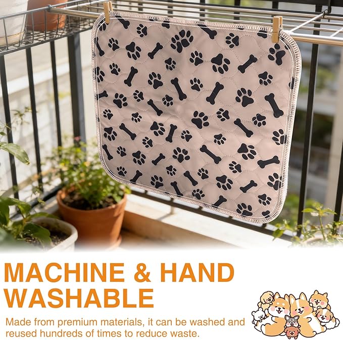 Puppy Pee Pads for Dogs,Upgraded Reusable Puppy Pads with Pheromones,Washable Pet Pads for Dogs & Cats,Durable Leak-Proof & Anti-Slip Pet Training Pads for Home & Travel (Brown-Small)