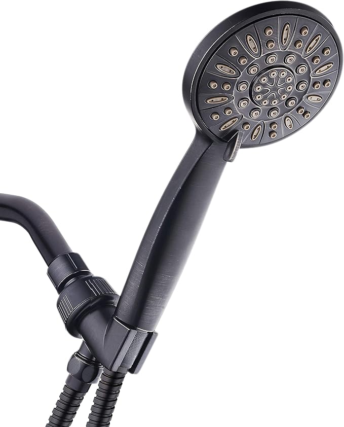 AquaDance High Pressure 6-Setting Oil Rubbed Bronze 4" Handheld Shower with Hose, The Ultimate Shower Experience Officially Independently Tested for Strict US Quality & Performance Standards – 1.8 GPM
