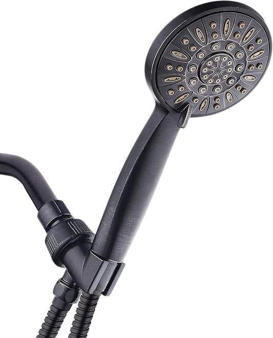 AquaDance High Pressure 6-Setting Oil Rubbed Bronze 4" Handheld Shower with Hose, The Ultimate Shower Experience Officially Independently Tested for Strict US Quality & Performance Standards – 1.8 GPM