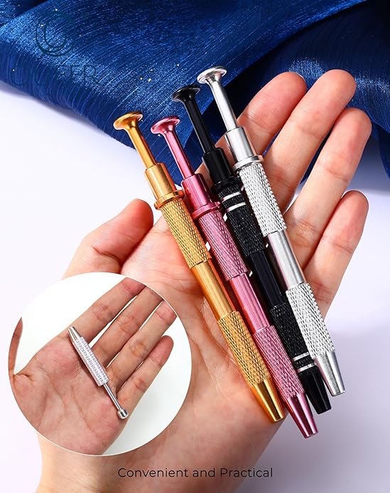 OUFER Piercing Ball Grabber, 16G 18G Flat Back Earrings Piercing Guide needle Tool, Surgical Steel Internally Threaded Push Pin External Thread Assistant Body Piercing Kit for Ear Nose Lip Tool