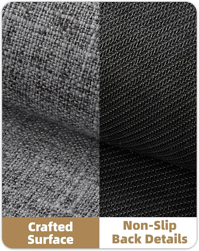 Color&Geometry Ultra Thin Indoor Door Mat (Rolled-up NO Creases) 24"x36", Non Slip Rubber Backed Dirt Trapper Door Mat Indoor Entrance, Low Profile Entryway Mat, Easy Clean, Dark Grey Linen