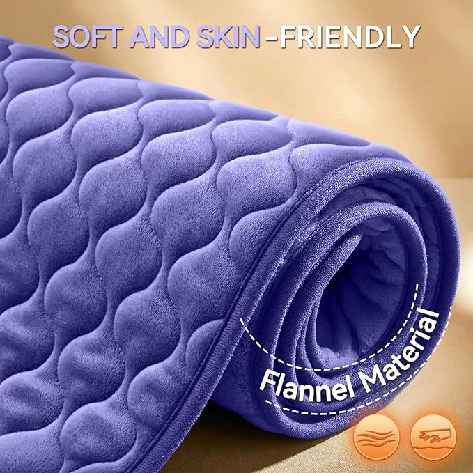 King Size Heating Pad for Back Pain 32"x24" Extra Large Electric Heating Pad for Period Cramps Relief & Body Neck Shoulder Auto Shut Off Heat Pad Temperature Settings Machine Washable Drak Blue