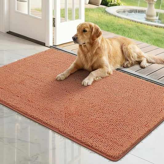 Bcoimo Super Absorbent Dog Door Mat, 48"*30" Anti Slip Mat for Muddy Paws, Pet Rugs for Dirty Paws Washable that Absorbs Moisture and Dirt, for Dog Cage and Pet Resting Carpet