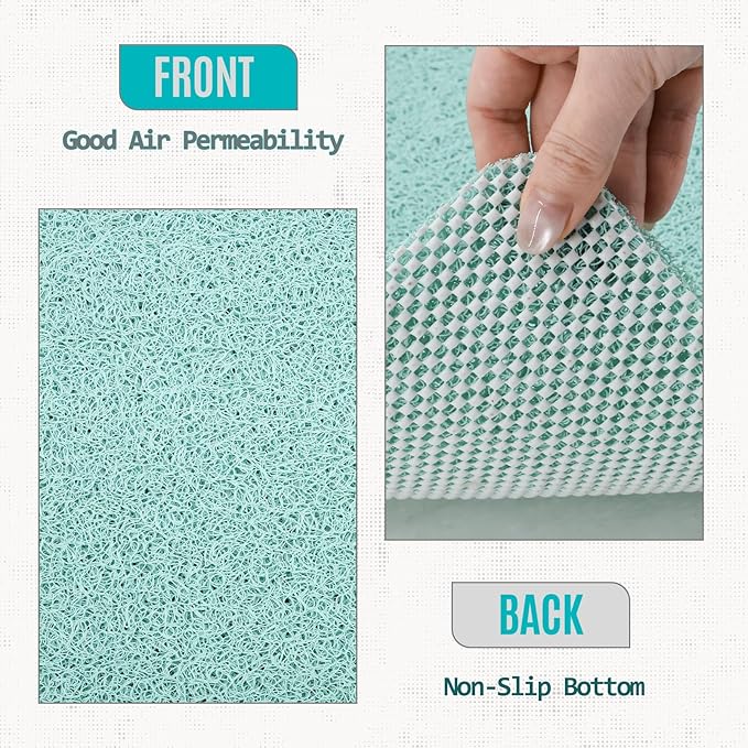 Joyhalo Shower Mat Bathtub Mat Non Slip, Bathmats Non Slip, Quick Drying Foot Scrubber Loofah Mats for Shower, Tub, Bathroom, Home, 24x24inch, Aqua