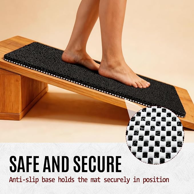 Joyhalo Shower Mat Bathtub Mat Non Slip, Bathmats Non Slip, Quick Drying Foot Scrubber Loofah Mats for Shower, Tub, Bathroom, Home, 24x24inch, Black