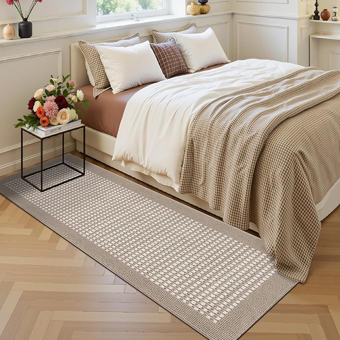Ileading Laundry Room Runner Rug 2'x6' Non Slip Farmhouse Kitchen Floor Mats with Rubber Backing Machine Washable Beige Indoor Decor Carpet for Doormat Hallway Entryway Petmat Garage Balcony