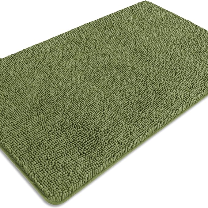 Bathroom Rugs 30 x 50 Inch – Extra Large Bath Mat | Absorbent and Washable Thick Chenille Bath Rugs Non-Slip Runner Rug for Bathroom, Shower, Tub(Sage)