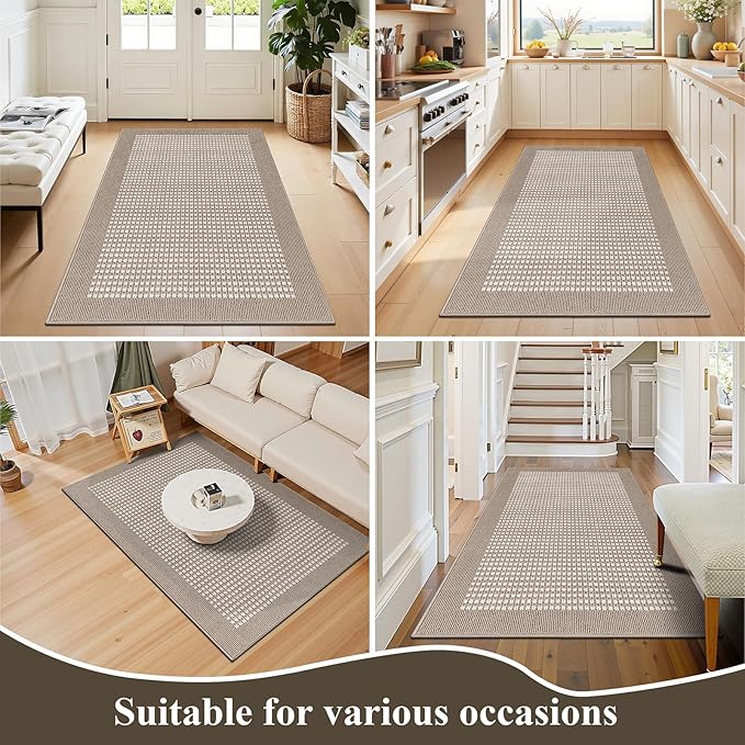 Ileading Indoor Door Mat 3x5ft Absorbent Dog Mats for Muddy Paws,Machine Washable Small Living Room Area Rug with Non-Slip Rubber Backing Low-Profile Inside Carpet for Hallway,Kitchen