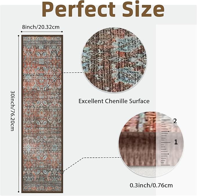 sarben Carpet Stair Treads Non Slip 15PCS, 8" X 30" Edging Stair Runner for Wooden Steps Indoor, Resistant Stair Rug with Reusable TPE Adhesive Backing, Residue Free Mat for Elders, Pets, Terracotta