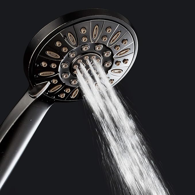 AquaDance High Pressure 6-Setting Oil Rubbed Bronze 4" Handheld Shower with Hose, The Ultimate Shower Experience Officially Independently Tested for Strict US Quality & Performance Standards – 1.8 GPM