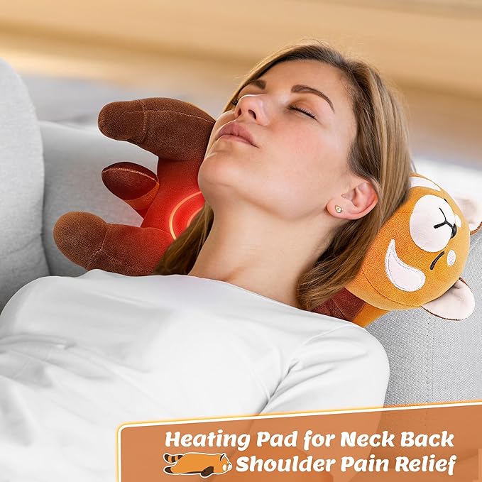 Electric Heating Pad for Period Cramps, Cuddly Cute 14'' Red Panda Plush with a Hot Soft Belly USB Powered, Menstrual Heating Pad Neck Shoulder Pain Relief, Gift for Daughter Wife Period Heating Pad