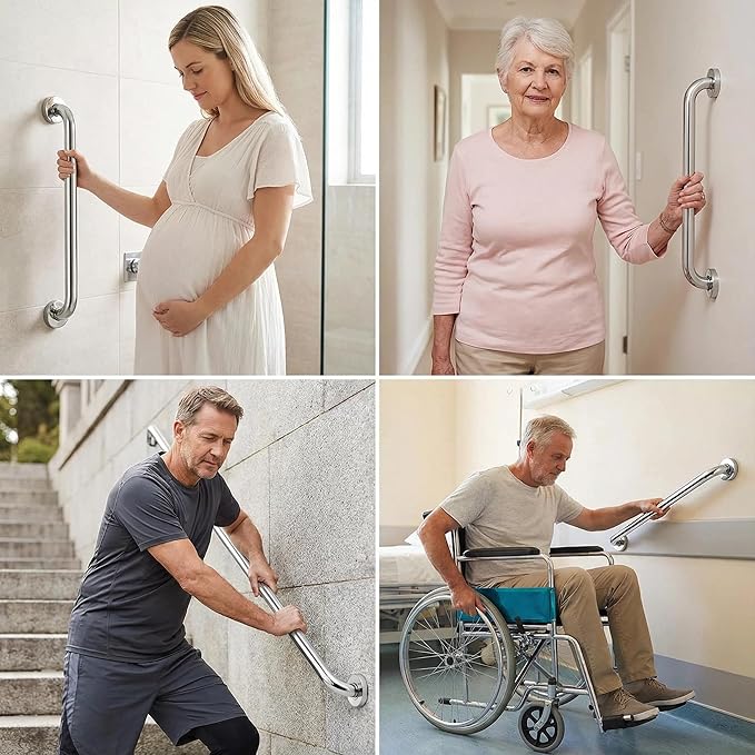 Grab Bars for Shower, 20 Inch Grab Bar for Bathroom Seniors Elderly Safety Handle 304 Stainless Steel Anti-Slip, Handicap for Bathtub,Toilet, Stairway