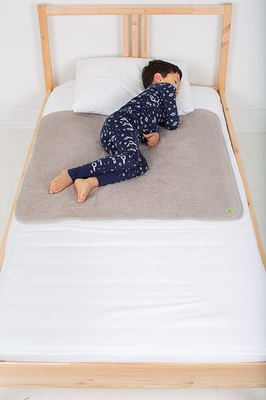 PeapodMats Bedwetting & Incontinence Waterproof Bed Mat - Reusable Underpad. Secure Placement & Breathable. Washable. Enviro Friendly 3x3 (Sand) Mattress Protector & Pee Pad for Kids & Adults