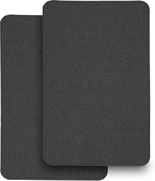 2 Pack Bathroom Rugs 17x27Inch, Thin Bath Mat with Rubber Backing Non-Slip, Absorbent,Quick Dry Machine Washable, Home Decor Accessories Cozy Cloth Bathroom Mat fit Under Door/Sink/Tub/Shower-Blue