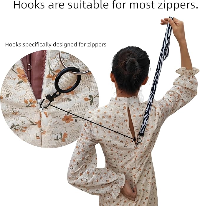 Dress Zipper Pull Helper | Zipper Puller Helper for Easy Dressing | Zipper Helper Tool for Smooth Operation(Black)