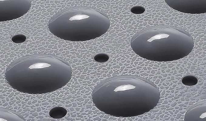 Extra-Long Non-Slip Bathtub & Shower Mat 39”x16” (Smooth/Non-Textured Tubs Only) Safe, Clean, Machine-Washable, Superior Grip&Drainage, Vinyl, Opaque Gray (Grey)