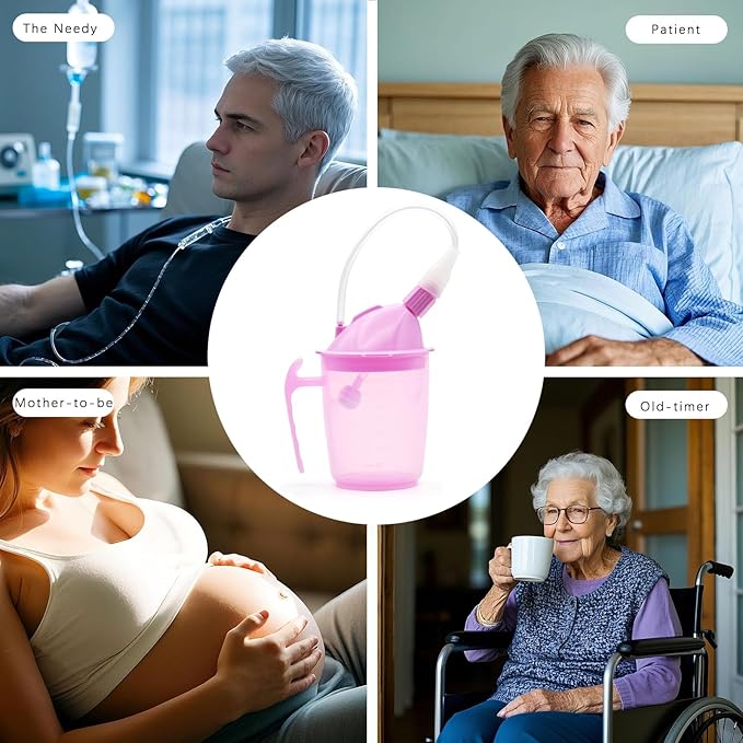 Spill-Proof Cup for Elderly 12oz Plastic Sippy Cup with Straw and Lid, Suitable for Disabled Adults Seniors Limited Mobility