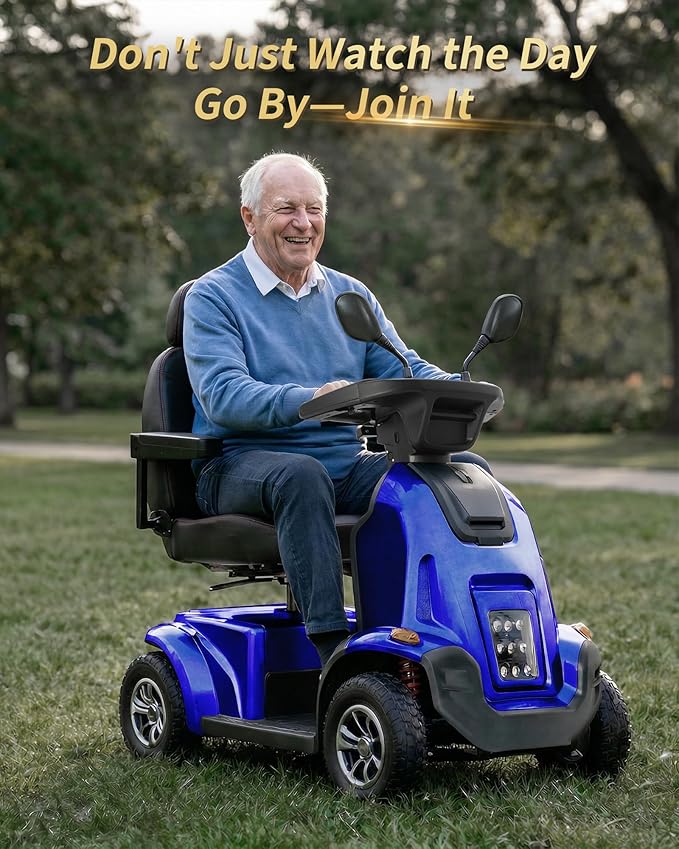 Ecomobi All-Terrain Heavy Duty Mobility Scooter for Seniors & Adults, 1000W Powerful Motor, 550 lbs Weight Capacity, 32 Mile Extended Range, 9 MPH, 13” Pneumatic Tires, Full Suspension, FDA Cleared