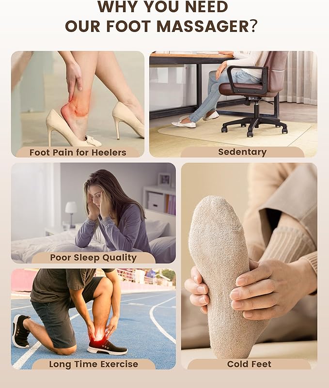 COMFIER FSA Eligible Foot Massager with Heat, HSA Eligible Shiatsu Foot Massager Machine for Plantar Fasciitis, Kneading & Compression for Neuropathy Pain, Fits up to Size 14, Mothers Day Gift